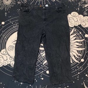 Route 66 Jeans Women's 46x25 Black Cotton Denim Cropped Relaxed Fit Workwear